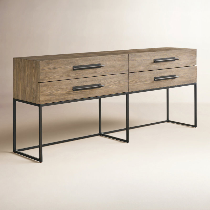 Baxley 76'' Solid Wood Top Console Table, Brown