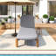Méridiennes de patio réglables, chaise de piscine moderne en bois d'acacia