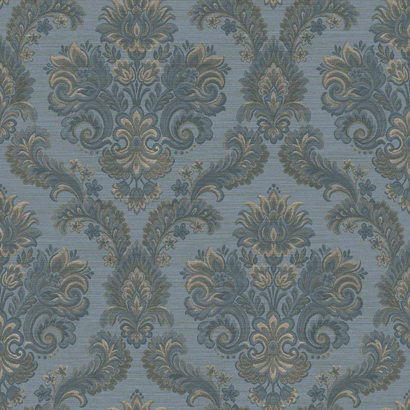 Tarn Floral Damask Wallpaper, Blue