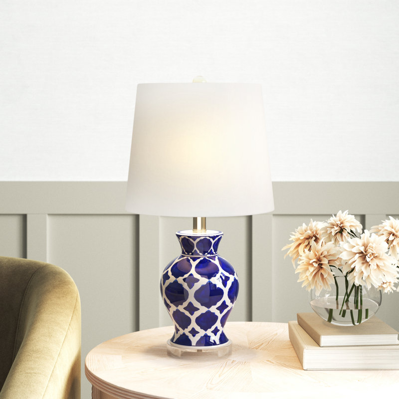 Lampe de table 1 lumière avec abat-jour tambour en lin Albacete