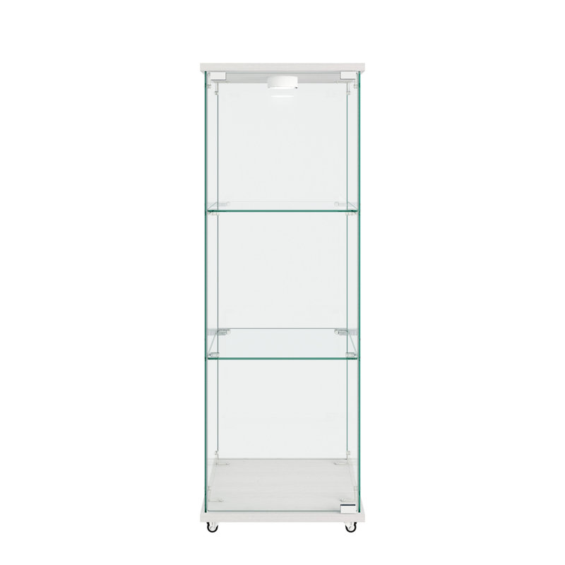 Vitrine moderne en verre avec lumières DEL, Blanc