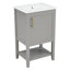 Meuble-lavabo de 20 po avec lavabo, armoire de salle de bain avec porte à fermeture douce, support de rangement et tablette ouverte-99926292