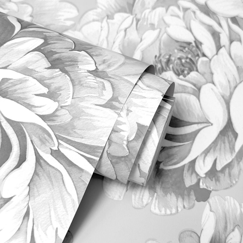 Imogen Floral Luxury Wallpaper, Grey