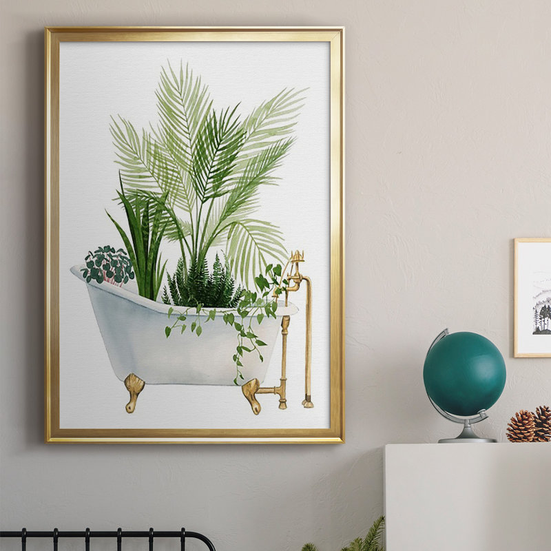 «Plant Bath I», reproduction encadrée de qualité supérieure - Prêt à être accroché_2864939, Or