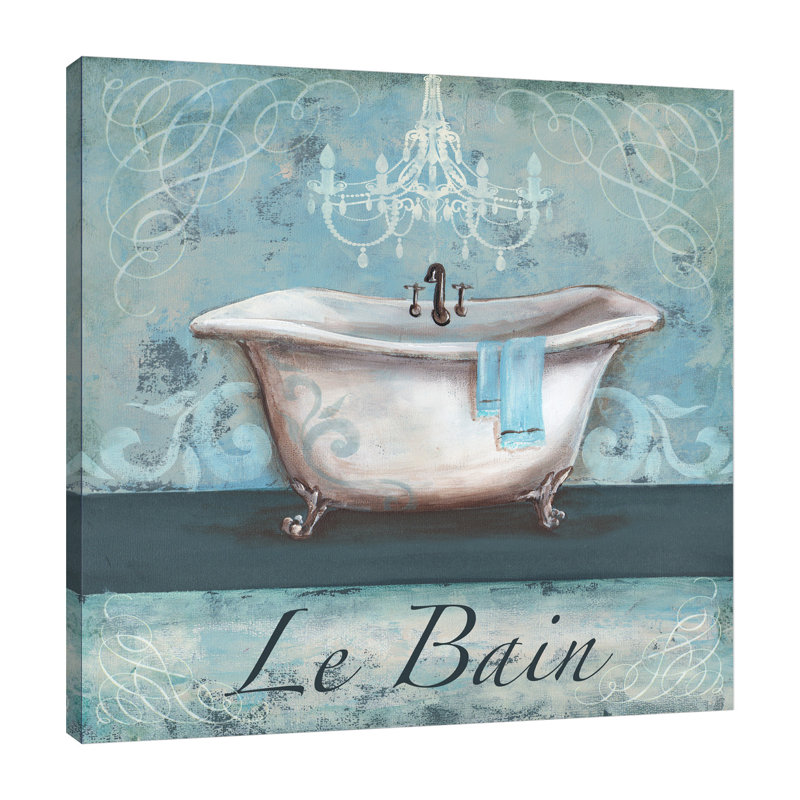 Aqua Bath Le Bein by Tre Sorelle Studios - Wrapped Canvas Print, 30.48cm H x 30.48cm W