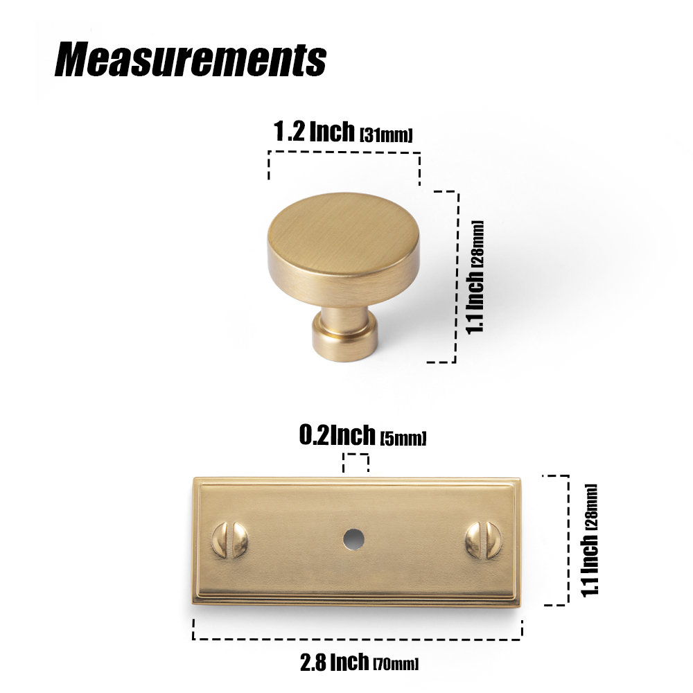 1.2" Mushroom Cabinet Knob, Champagne Bronze