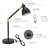 Shawnda Adjustable Desk Lamp With Built-In Outlet, Modern Black Metal Design For Office, Dorm, Or Bedroom, Bulb Not Included
