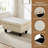 White Storage Footstool, Breathing Leather, Copper Plated Nails, Decorative Solid Wood Frame-1922234577