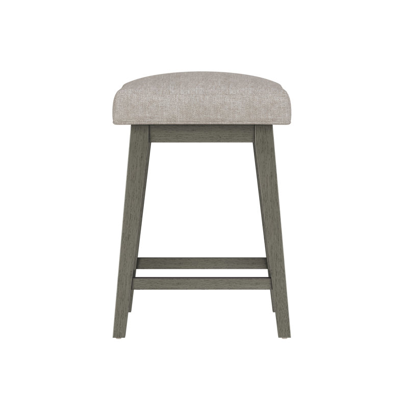 Tabouret pivotant carré en bois et à hauteur réglable Dorreen, Gruau, Gris délavé