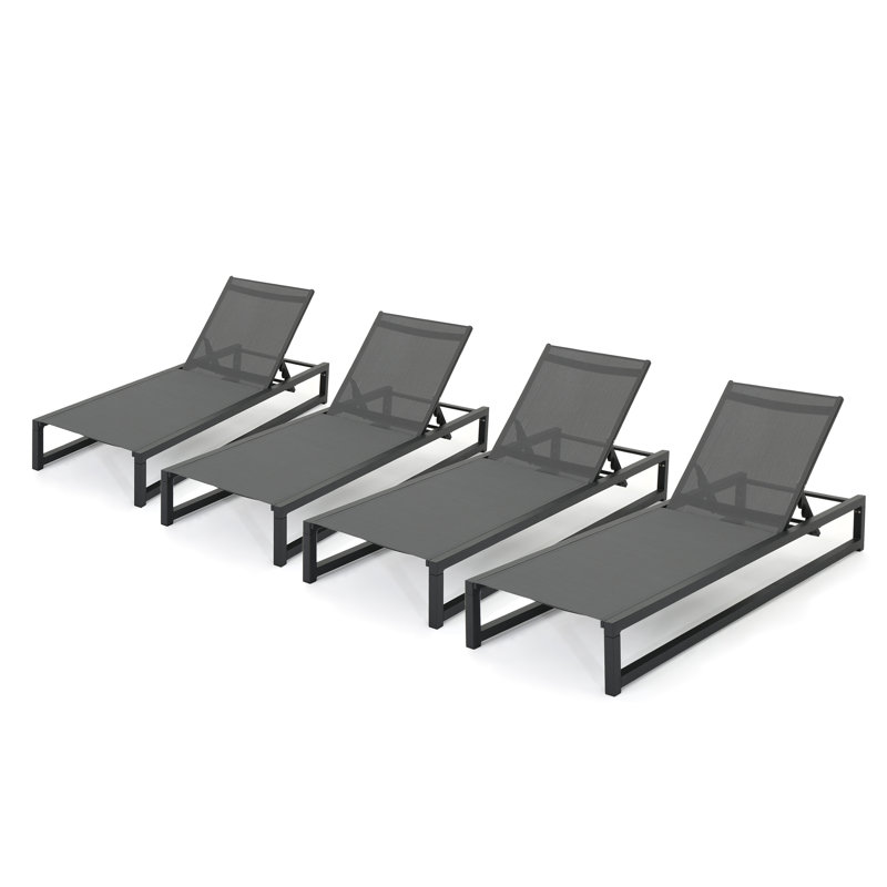 Ensemble de chaises longues inclinables Alliyiah