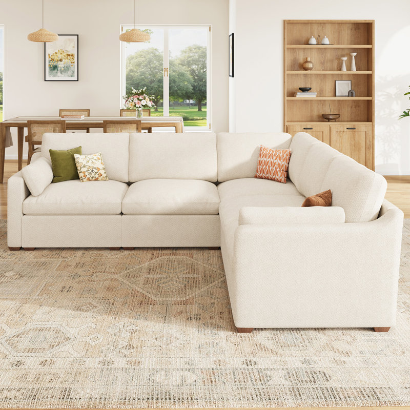 Canapé modulaire Abramson, Chenille blanche