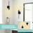 2-Pack Rechargeable Wall Sconces, Battery Operated Dimmable Wall Lamp with Remote Control, Black Wireless Wall Sconce,for Indoor Bedroom Bathroom Living Room(Bulb Included)