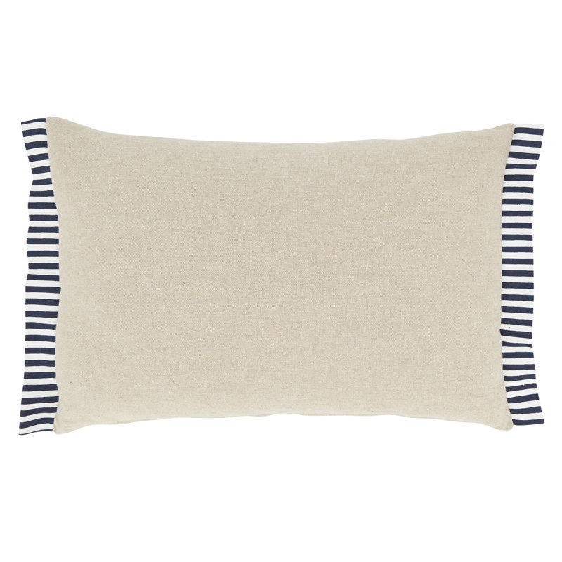 Beige Surf's Up Cotton Rectangular Throw Pillow Cover 12"x18"