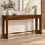 Table d'appoint rétro de 151 cm (59,5 po) avec placage de chêne, tiroir et pied ovale ajouré