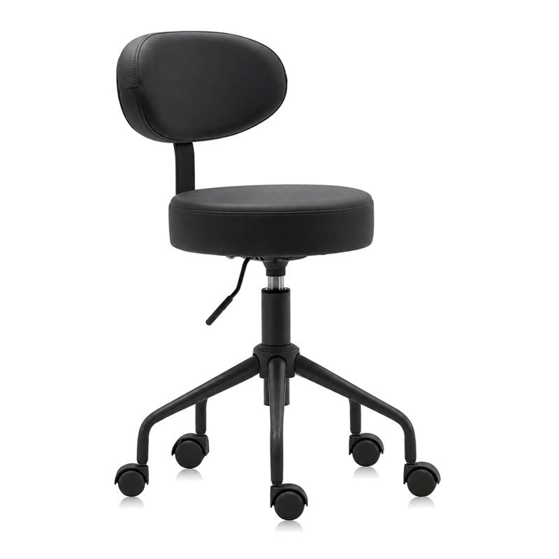 Tabouret pivotant pneumatique avec dossier 503 KAI, Noir, noir, noir, noir
