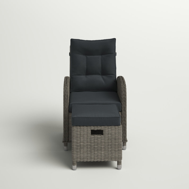 Acuff All-Weather 2 Pc Outdoor Set with A Reclining Chair and Ottoman With Cushions