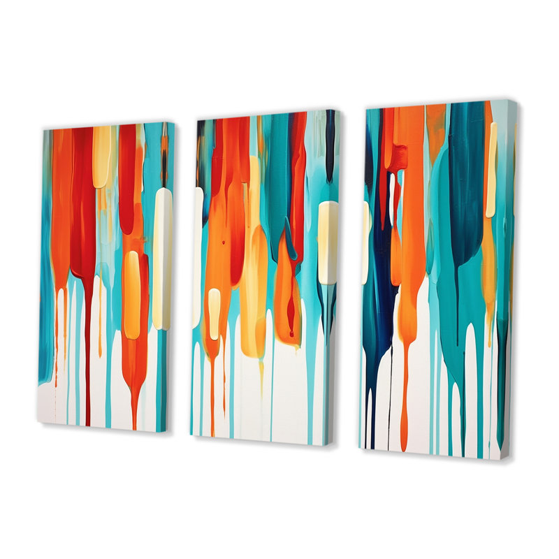 Cynthie - ensemble d'art abstrait mural, Toile tendue, H 40 po x l 60 po x P 1 po