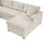 Canapé modulaire surdimensionné en U de 115,3 po avec méridienne et trois coussins décoratifs doux pour le salon, gris clair-407892593