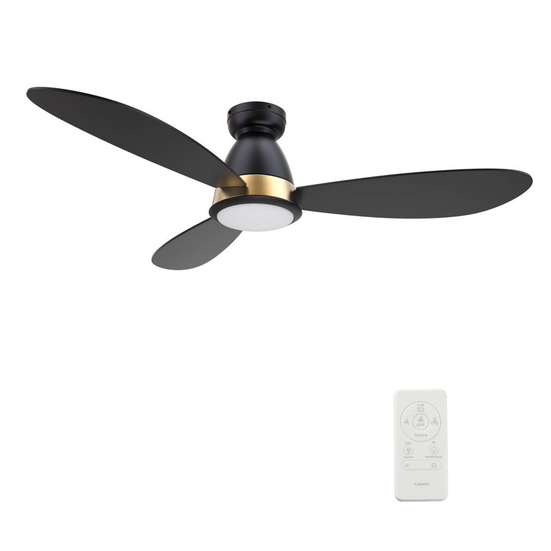 Ventilateur de plafond intelligent Woodrow de 52 pouces avec télécommande, ensemble d'éclairage inclus, fonctionne avec l'assistant Google, Amazon Alexa et les raccourcis Siri.