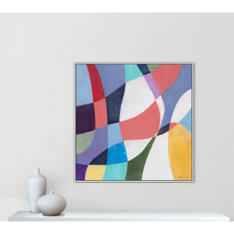 Reproduction de rythmique par Filippo Ioco pour Casa Fine Arts, H 46,5 po x l 46,5 po x P 2 po, Blanc