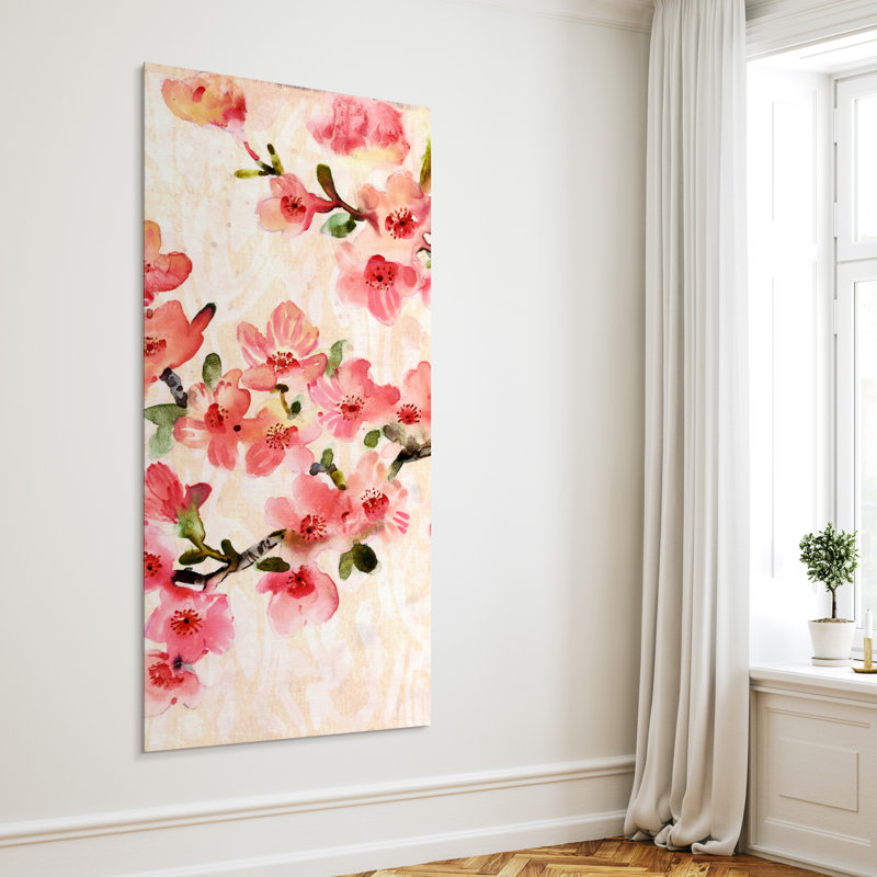 Fleur de cerisier, composition B sur verre