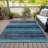 Machine Washable Indoor/Outdoor Xhevrie Teal Rug-112168725