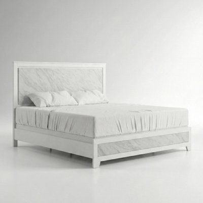 Bains Faux Marble Inset Panel Bed
