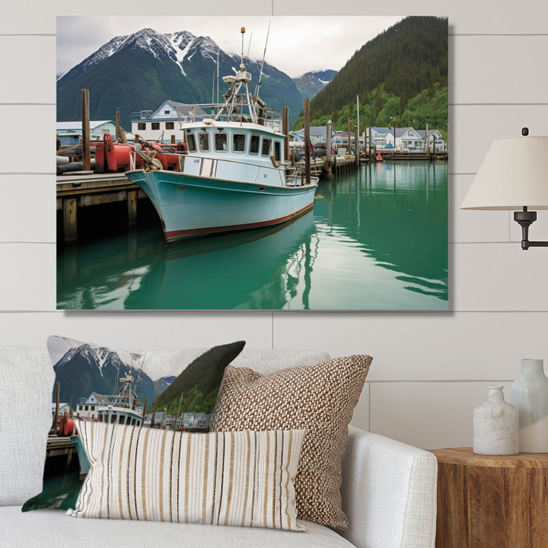 Alaska, ville de pêche de Seward, H 24 po x l 32 po x P 1 po, Toile tendue