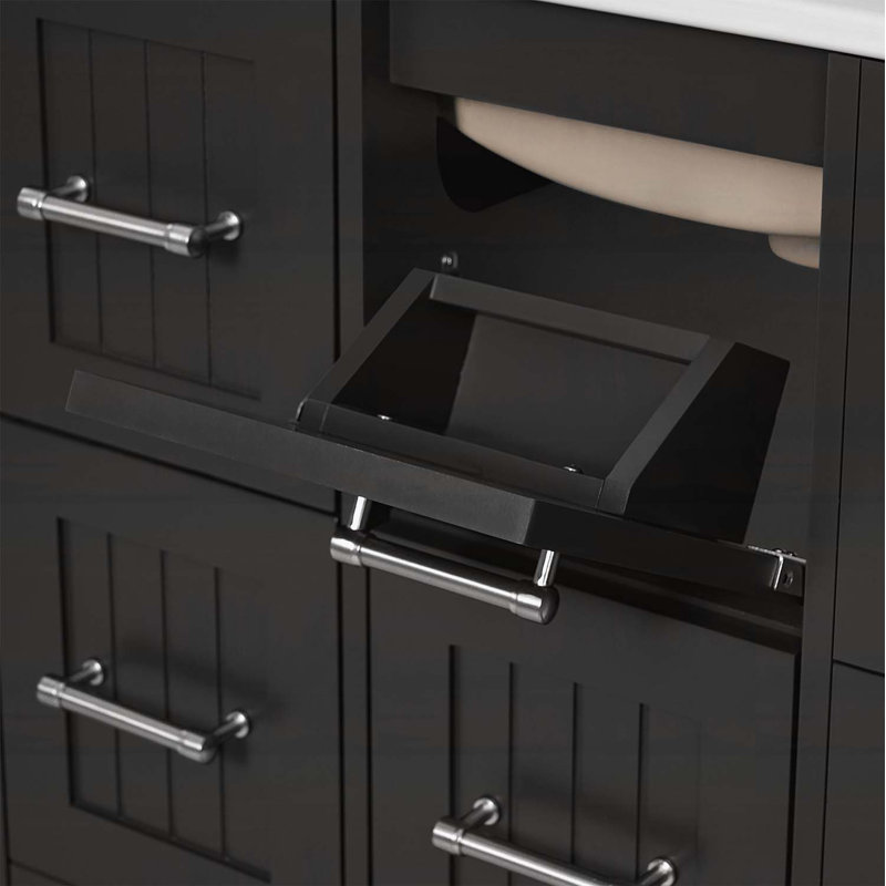 Meuble-lavabo de 30 pouces avec lavabo sous-comptoir, Noir