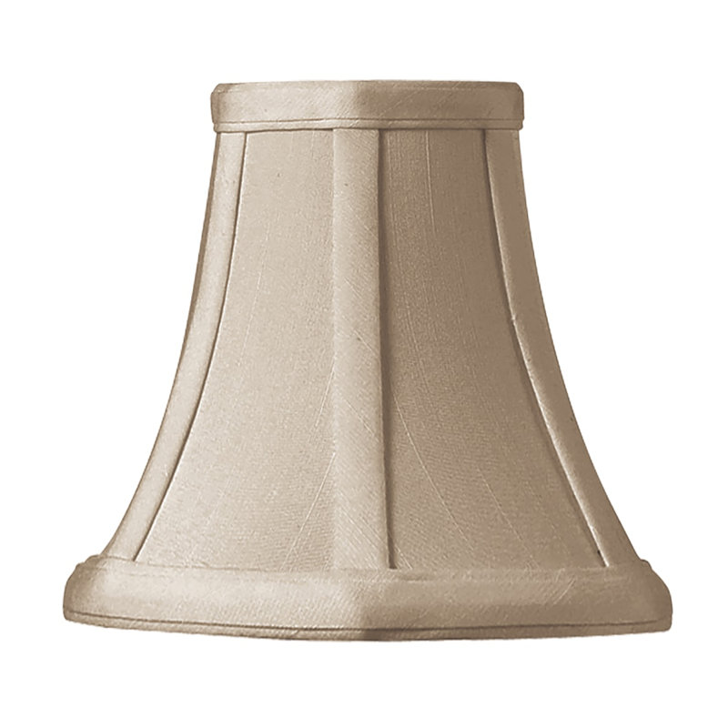 Abat-jour candélabre à cloche en soie/chantoung (attache), Taupe, H 5 po x l 5 po x P 5 po