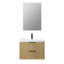 Ensemble de meuble-lavabo mural simple 30 po avec lavabo artificiel avec miroir Livia