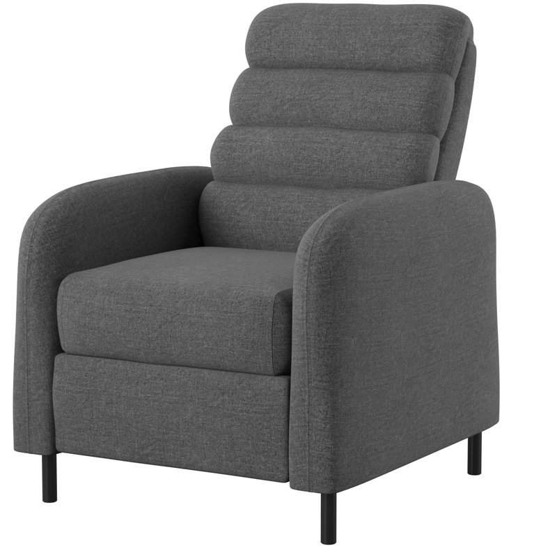 Fauteuil inclinable manuel 29,5 po Novello, Mélange de polyester gris cendré