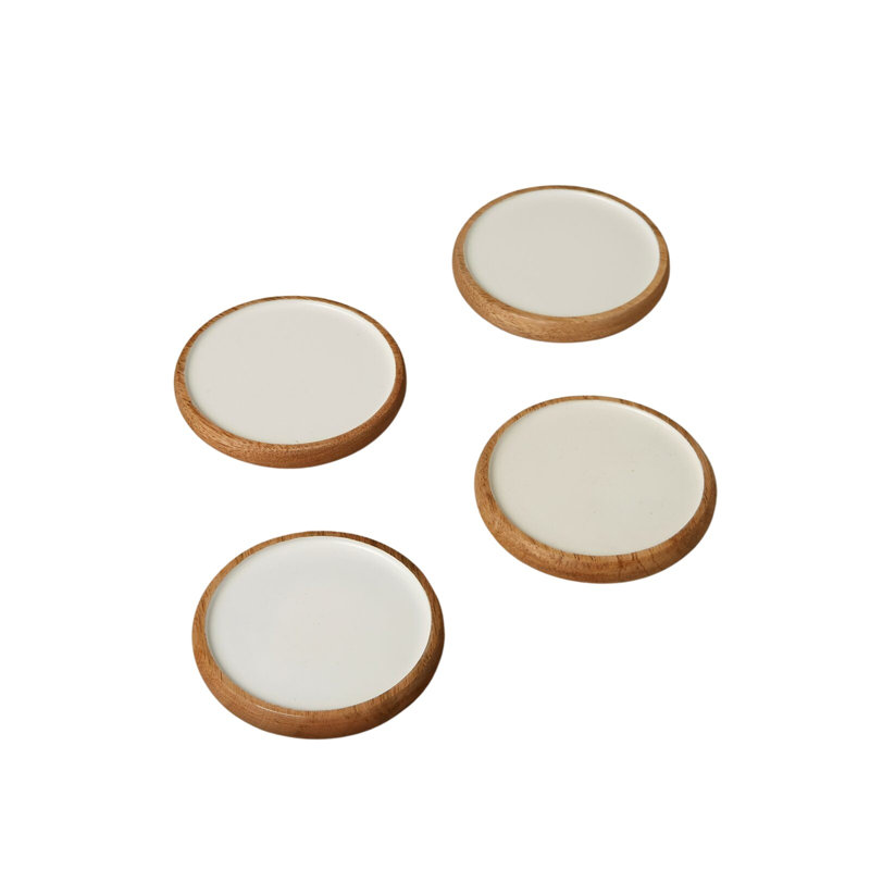 Sous-verres ronds Madras Curva, ensemble de 4