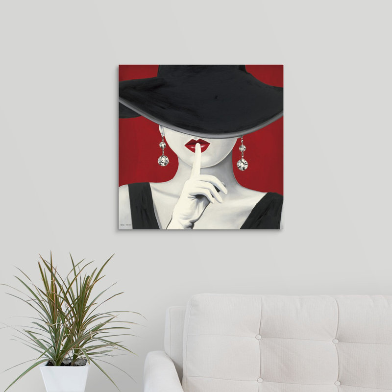 « Haute Chapeau Rouge I » par Marco Fabiano, impression de peinture, H 12 po x l 12 po x P 1,5 po, Toile tendue, Sans cadre