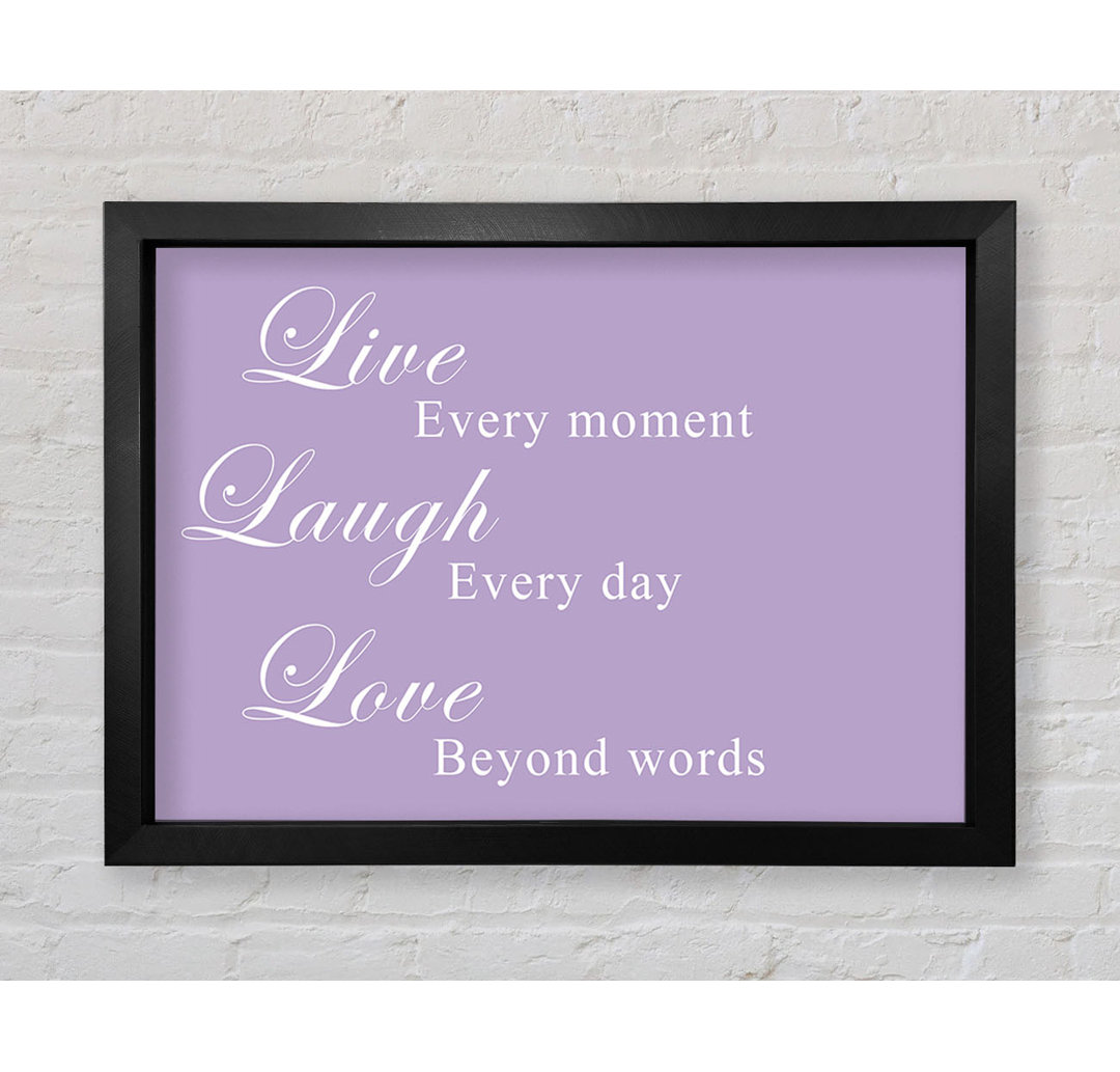 Gerahmtes Leinwandbild Love Quote Live Laugh Love White