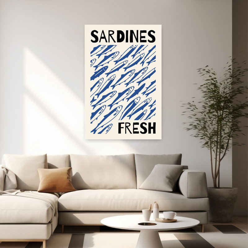 Art contemporain poisson contemporain, H 60 po x l 40 po