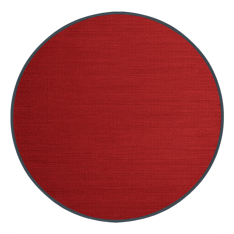 Machine Washable Solid Red Area Rug, Round 3'