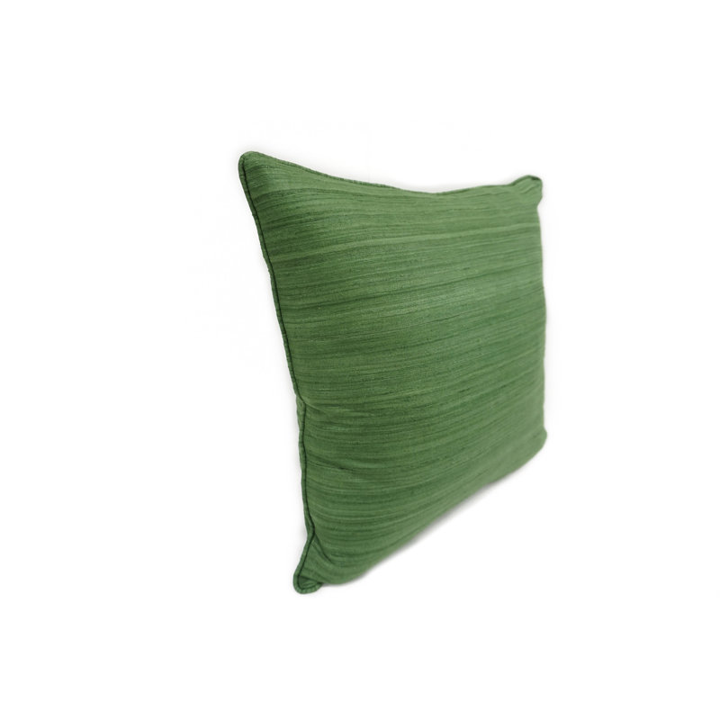 Coussin en soie brute 18 po, Vert