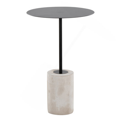Table d'appoint Symbole en béton et acier noir par Lumisource