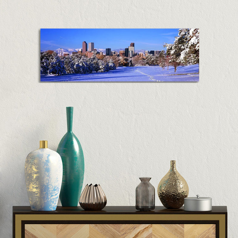 Denver City In Winter, Colorado, USA 2011 - Wrapped Canvas Panoramic Print, 30.48 cm H x 91.44 cm W x 1.91 cm D