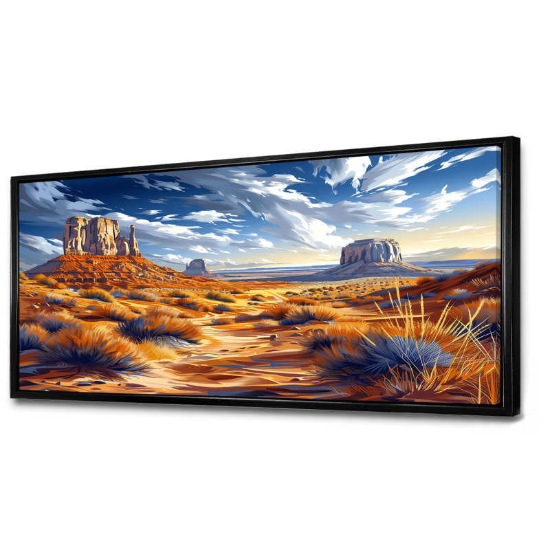 Markiyan - désert, impression d'art mural, Toile avec cadre flottant noir, H 28 po x l 60 po x P 1,5 po