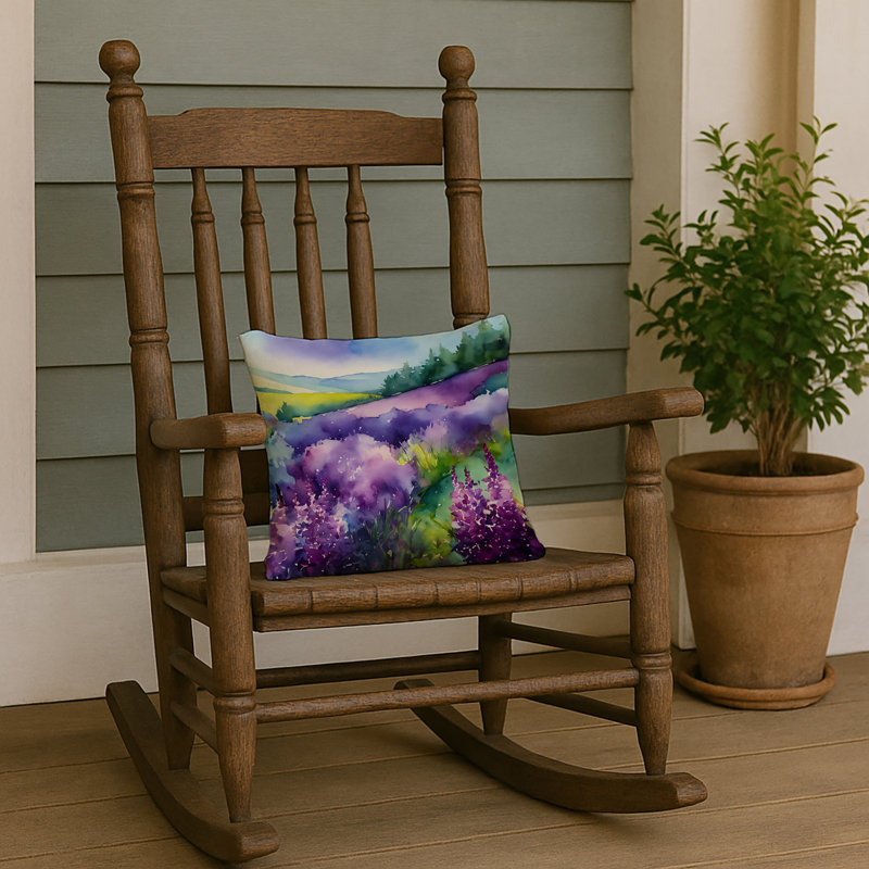 Coussin décoratif aquarelle New Hampshire, Carré 14 po