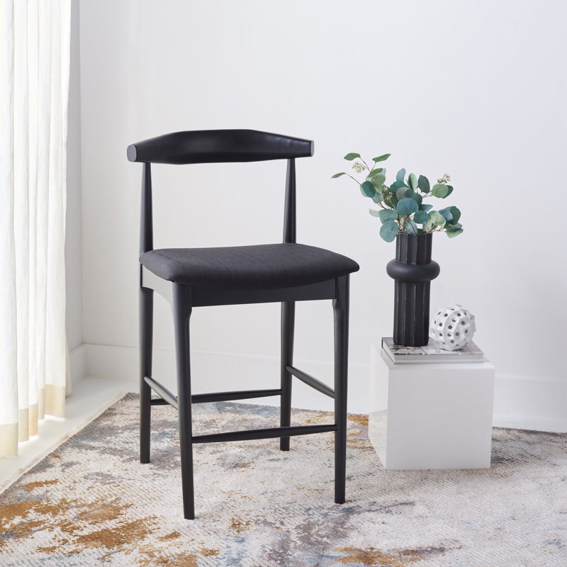 Tabouret de bar / de comptoir Hank, Noir, Noir, Tabouret de comptoir (siège d'une hauteur de 25,6