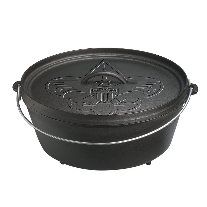 12 Inch / 6 Quart Cast Iron Boy Scout Camp Dutch Oven