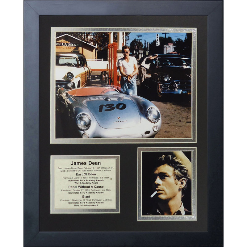 « james dean porsche », reproduction de photo encadrée