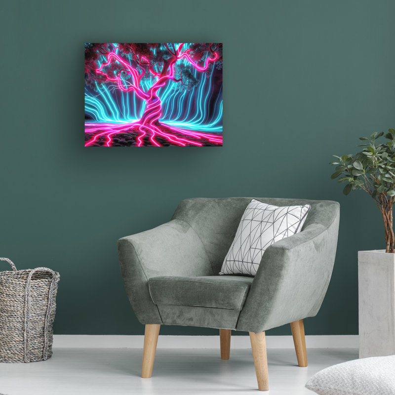 Art sur toile néon, bolologien, ray, H 14 po x l 19 po