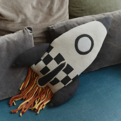 Mom, I want to be an astronaut Knitted Cushion Rocket 9" X 1' 4"