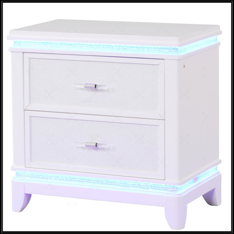 Table de chevet Opium blanc laiteux
