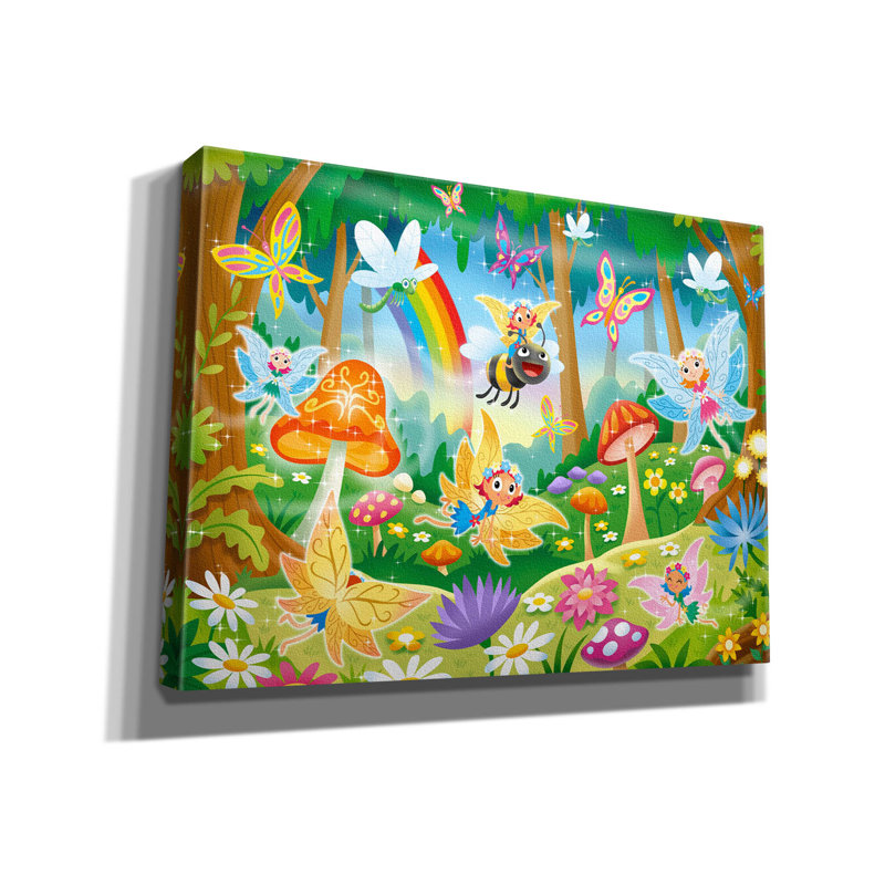 Toile épique Graffiti «Fairy Forest Fantasy» par DoodleScapes, 34 po x 26 po, H 40 po x l 54 po