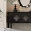 Console demi-cercle en bois massif noir-946583728